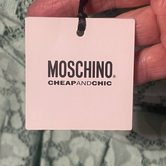 Moschino Cheap & Chic Green Lace Strapless A-Line Dress Size USA 8 - Picture 5 of 8